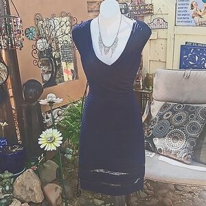 Tadashi Shoji criss cross pintuck cocktail dress